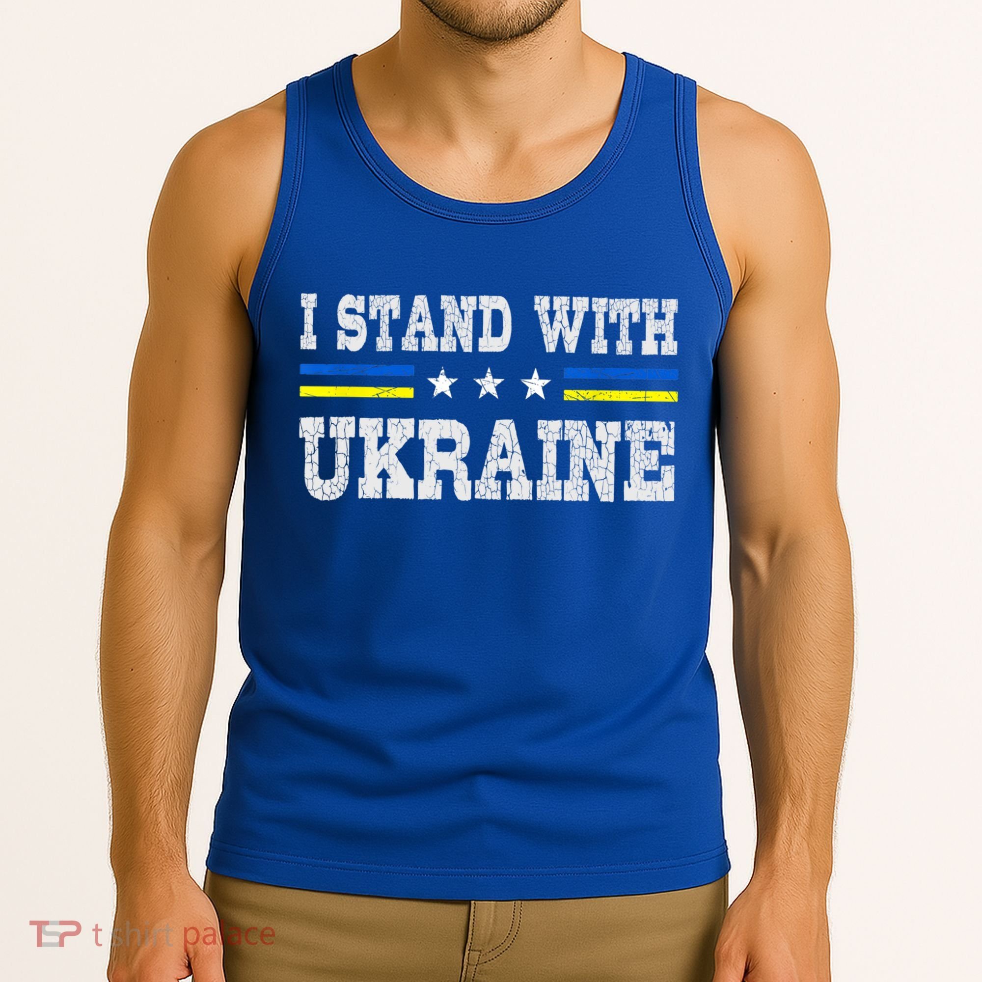 Support I Stand With Ukraine American Ukrainian Flag Gift Tank Top