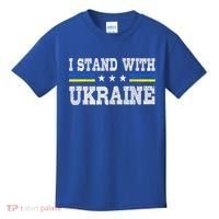 Support I Stand With Ukraine American Ukrainian Flag Gift Kids T-Shirt thumb 0