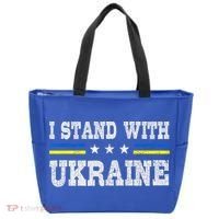 Support I Stand With Ukraine American Ukrainian Flag Gift Tote Bag thumb 0