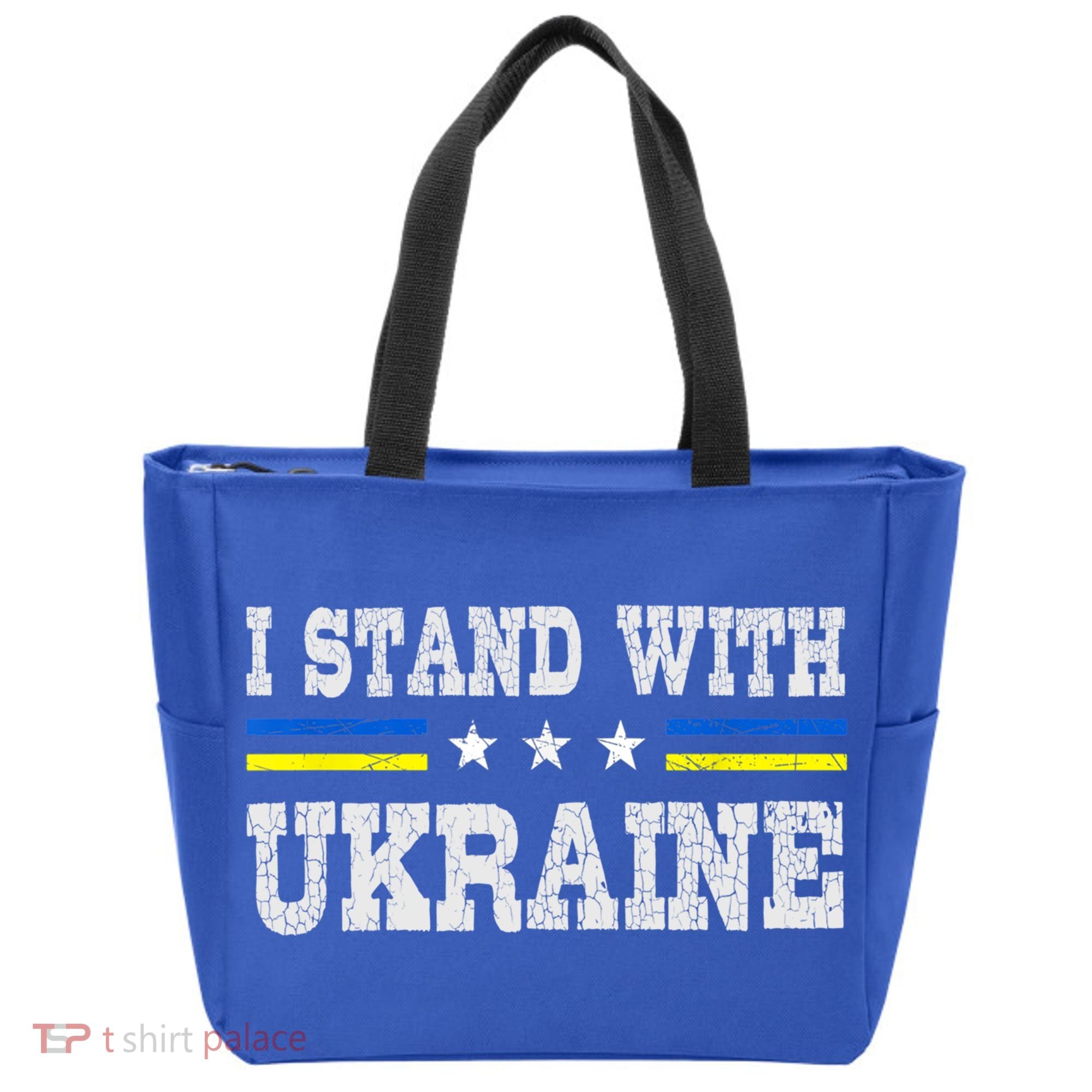 Support I Stand With Ukraine American Ukrainian Flag Gift Tote Bag
