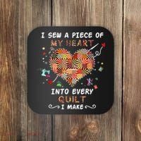 Sewing I Sew A Piece Of My Heart Into Every Quilt I Make Coaster thumb 0
