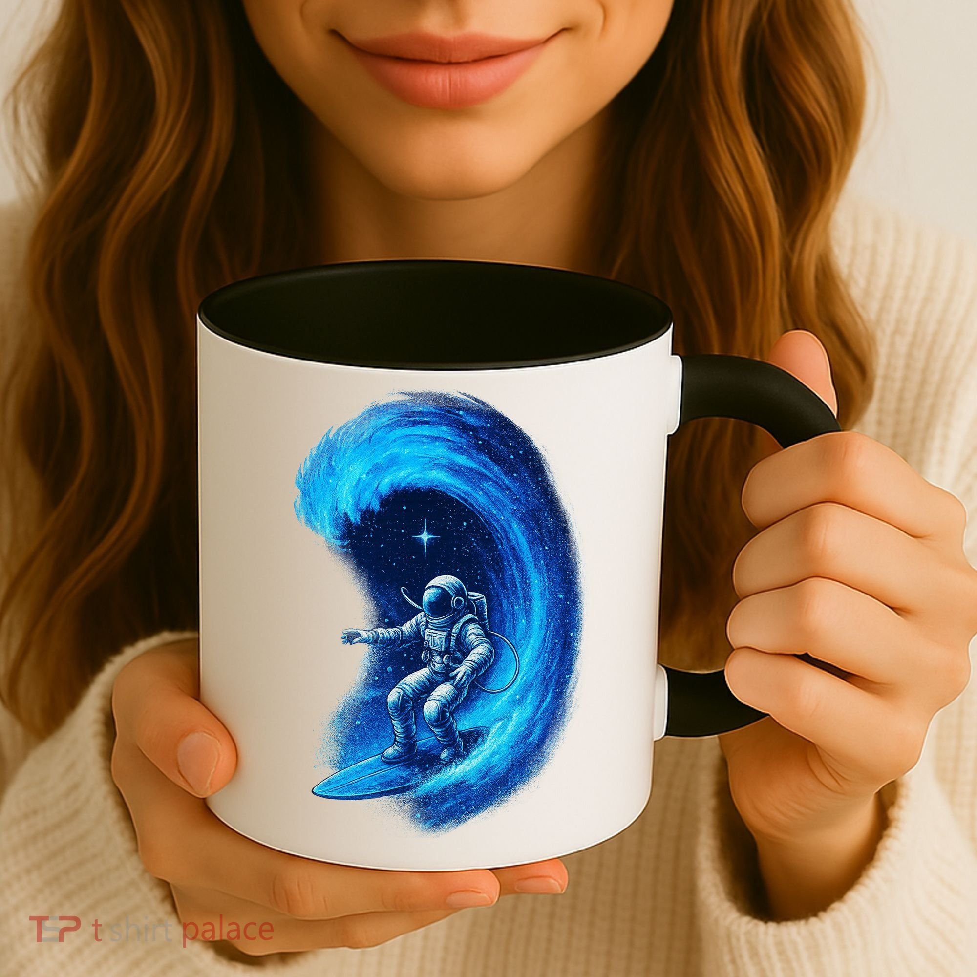 Surfing In Space Coffee Mug