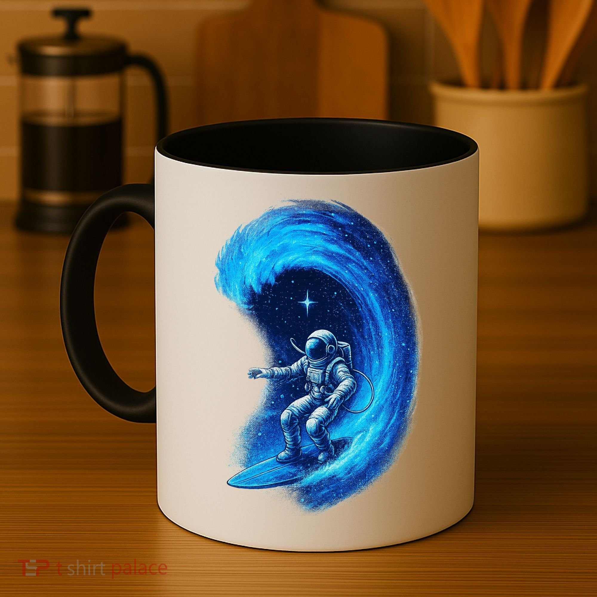 Surfing In Space Coffee Mug