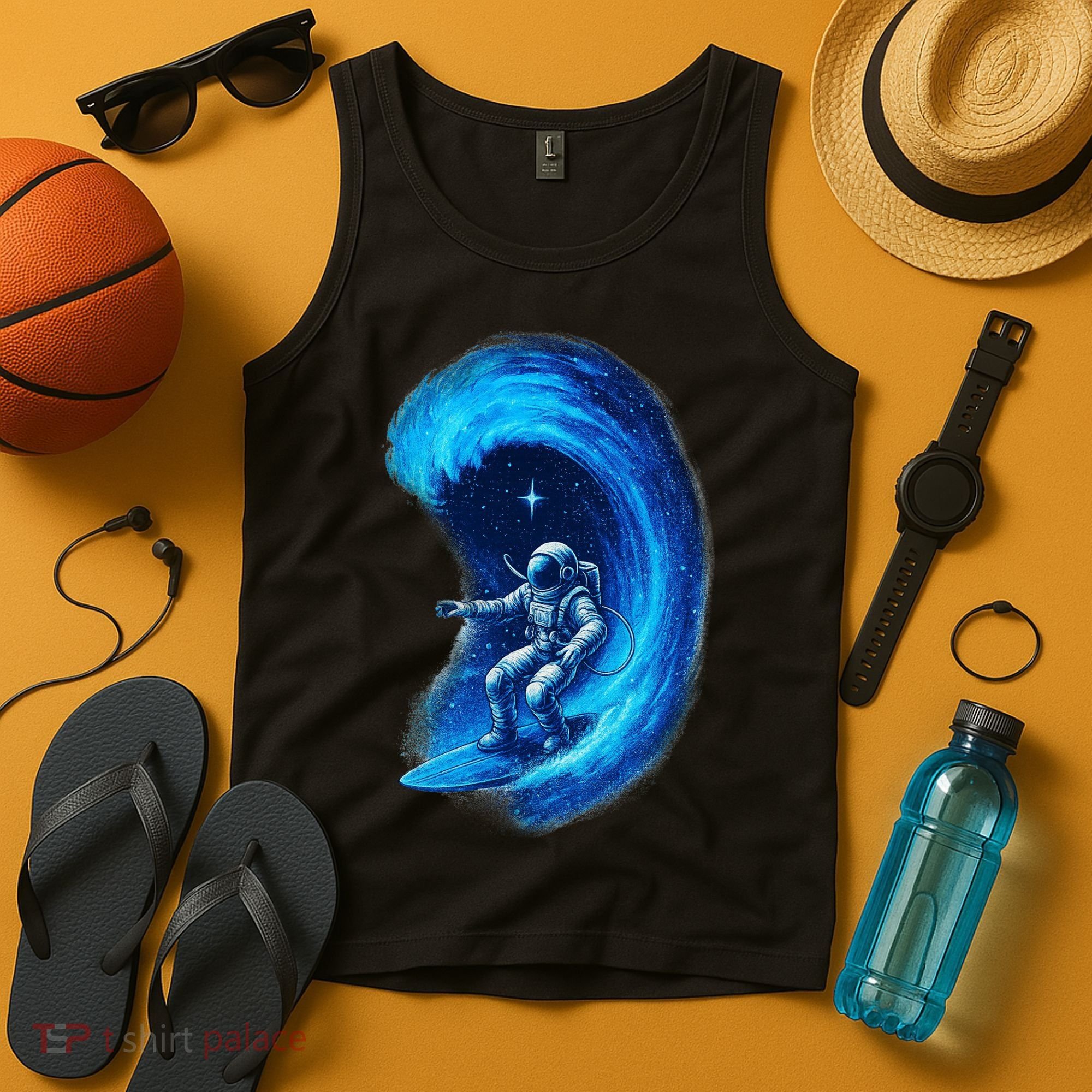 Surfing In Space Tank Top