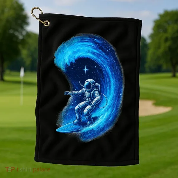 Surfing In Space Golf Towel