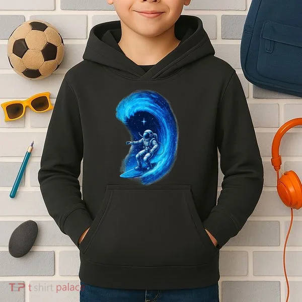 Surfing In Space Kids Hoodie