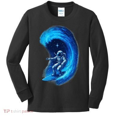 Surfing In Space Kids Long Sleeve Shirt