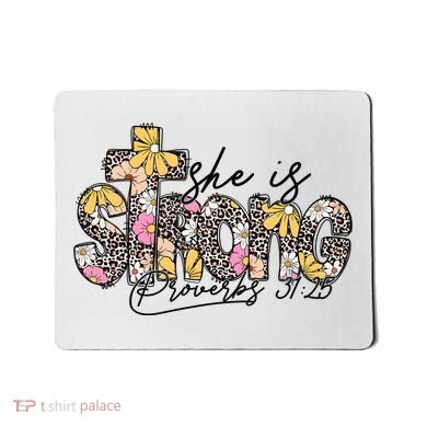 She Is Strong Christian 31:25 God Jesus Mousepad