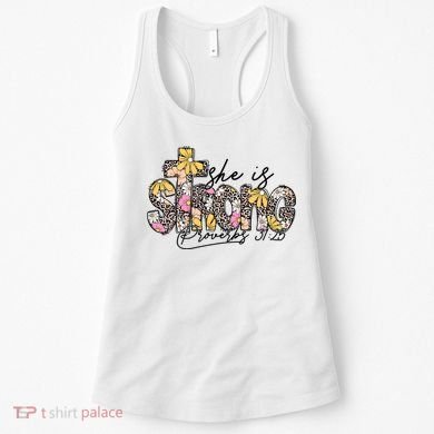 She Is Strong Christian 31:25 God Jesus Women's Tank Top