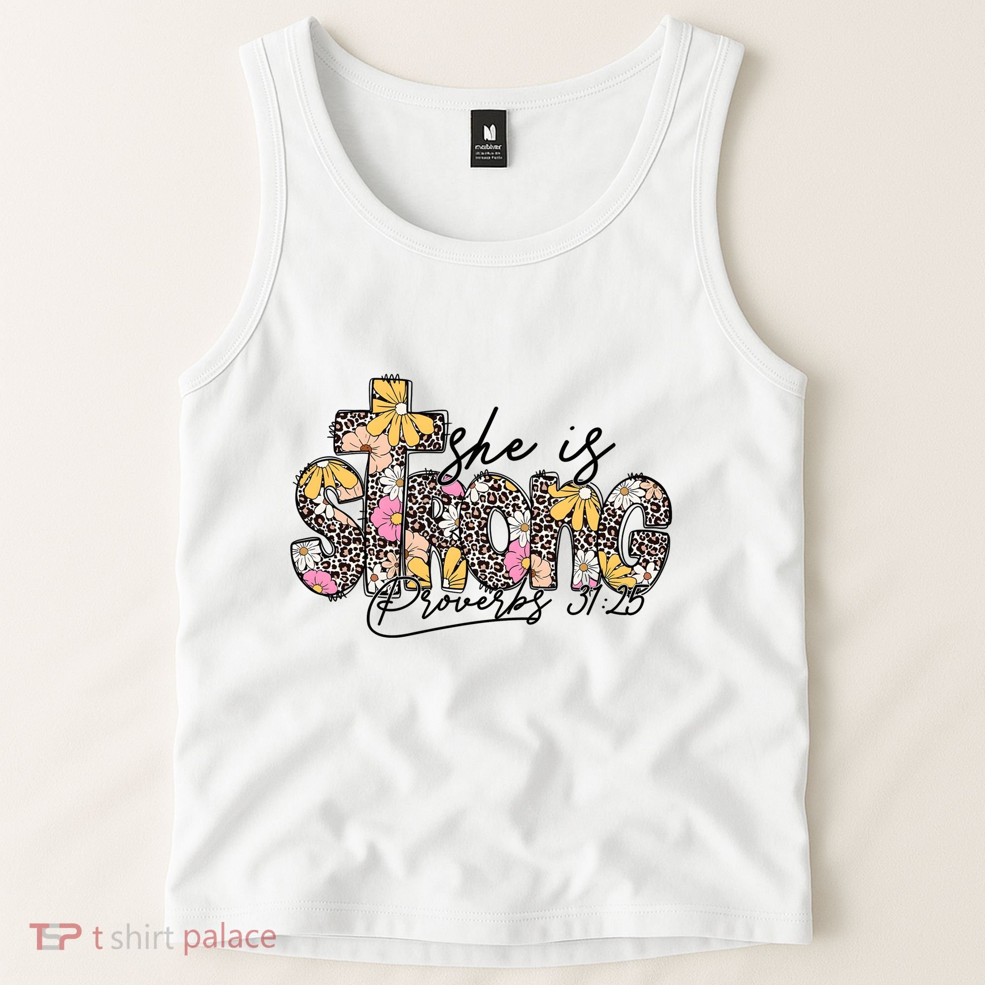 She Is Strong Christian 31:25 God Jesus Tank Top