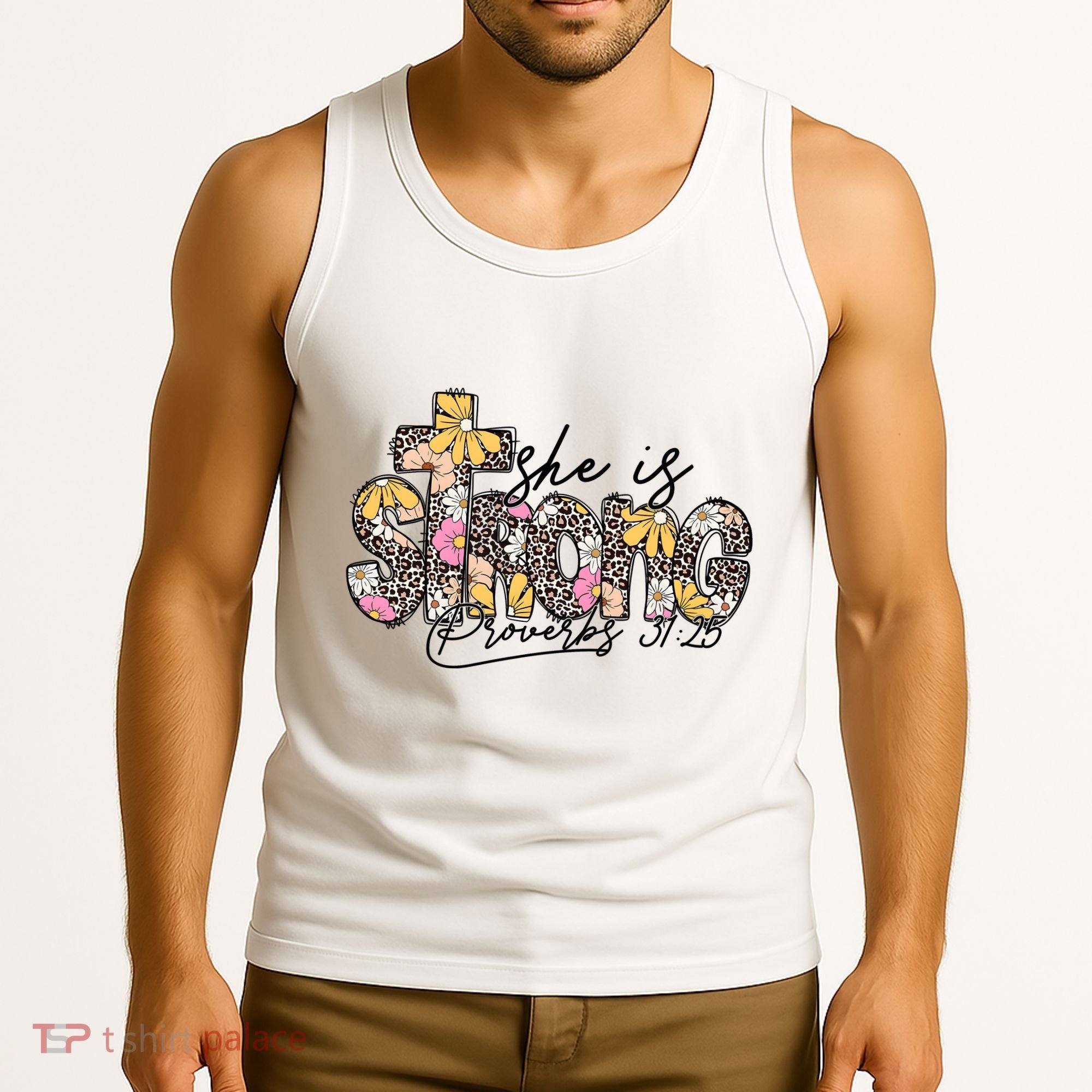 She Is Strong Christian 31:25 God Jesus Tank Top