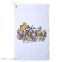She Is Strong Christian 31:25 God Jesus Golf Towel thumb 0