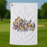 She Is Strong Christian 31:25 God Jesus Golf Towel thumb 1
