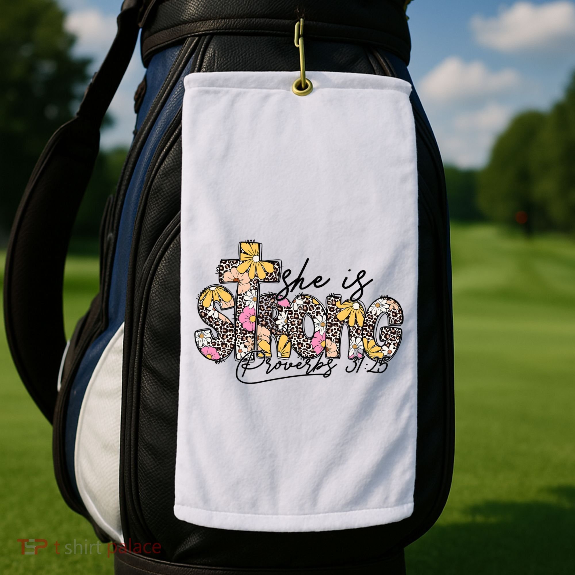 She Is Strong Christian 31:25 God Jesus Golf Towel