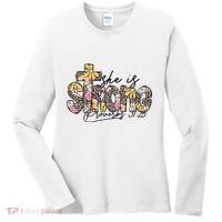 She Is Strong Christian 31:25 God Jesus Women's Long Sleeve Shirt thumb 0