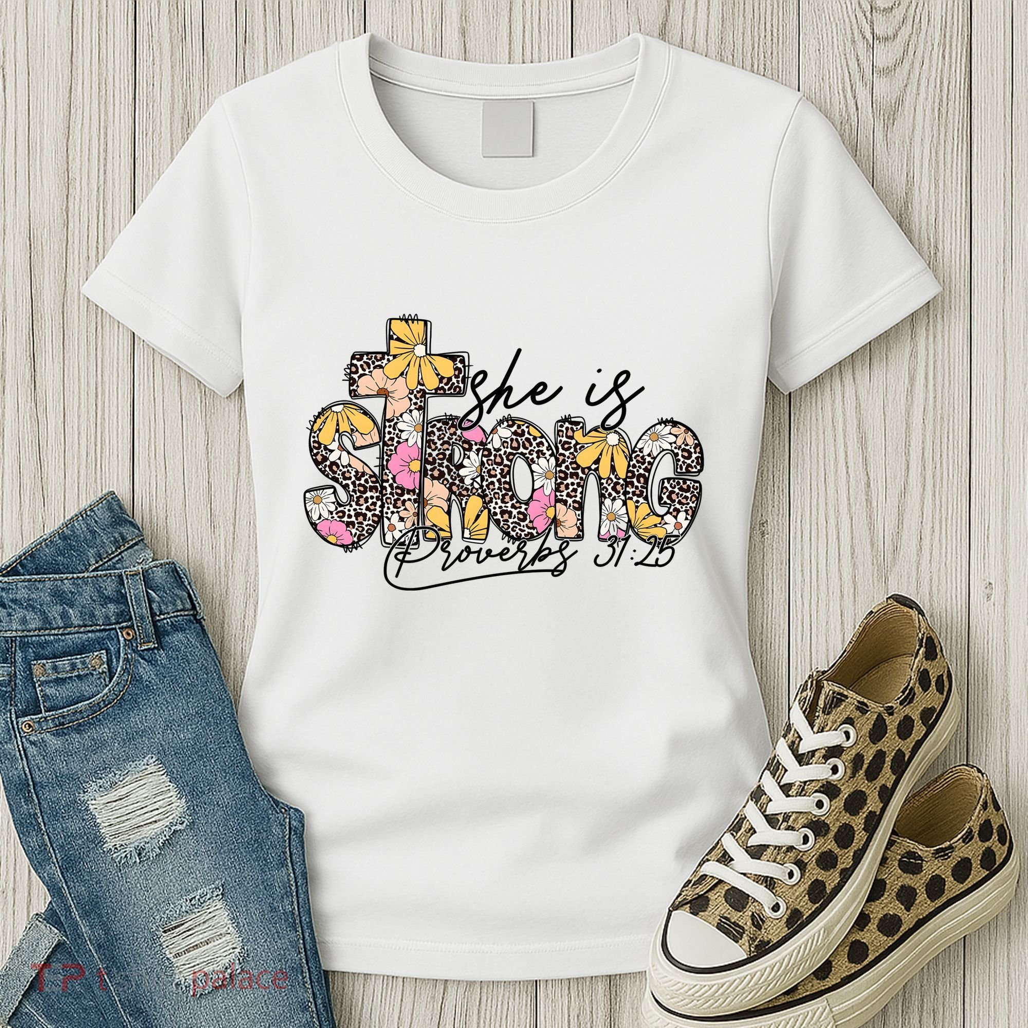 She Is Strong Christian 31:25 God Jesus Women's T-Shirt