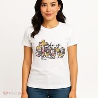 She Is Strong Christian 31:25 God Jesus Women's T-Shirt thumb 4