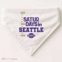 Saturdays In Seattle Football Fan USA-Made Doggie Bandana thumb 0