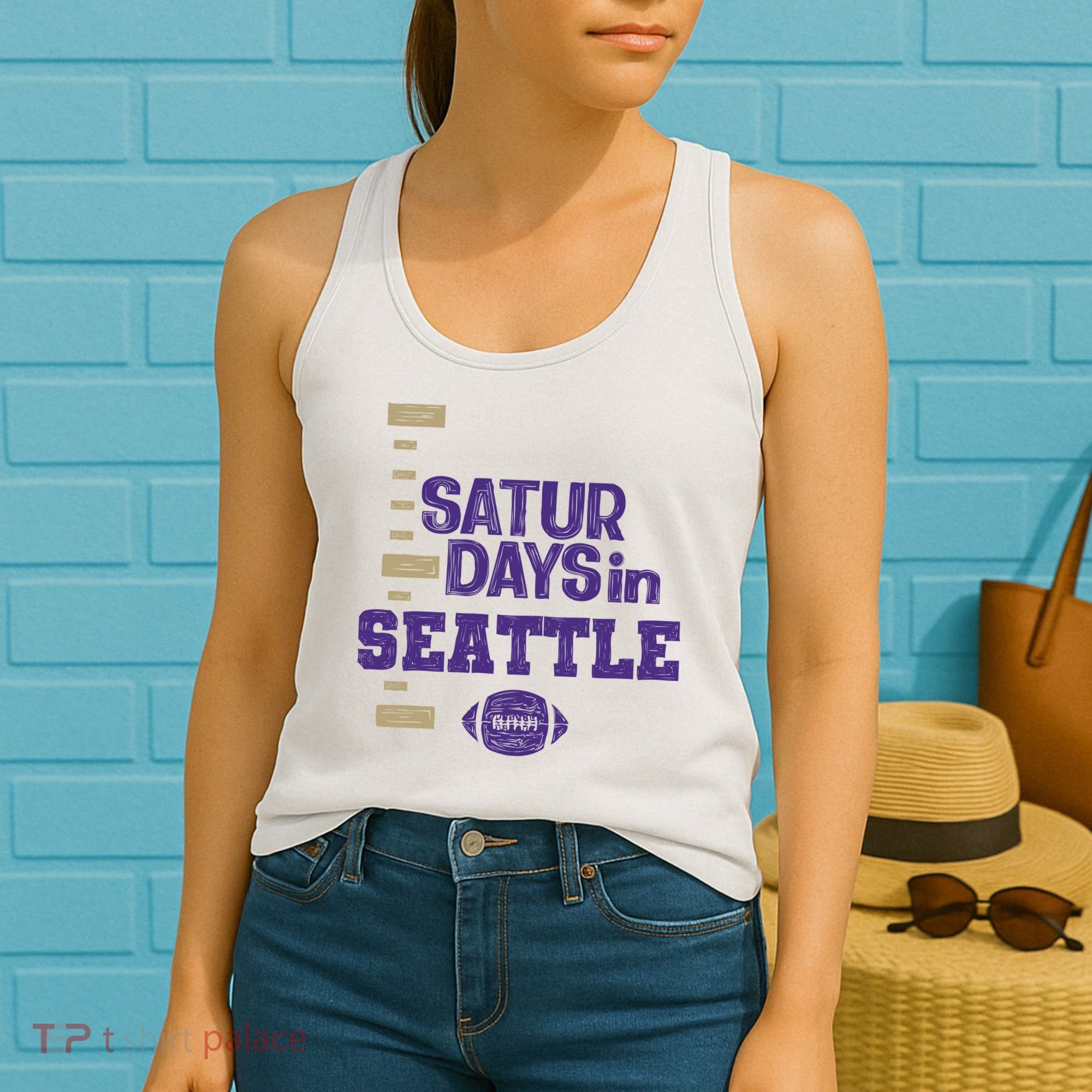 Saturdays In Seattle Football Fan Women's Tank Top