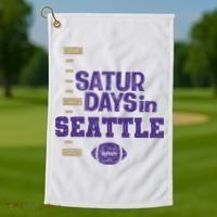 Saturdays In Seattle Football Fan Golf Towel thumb 1