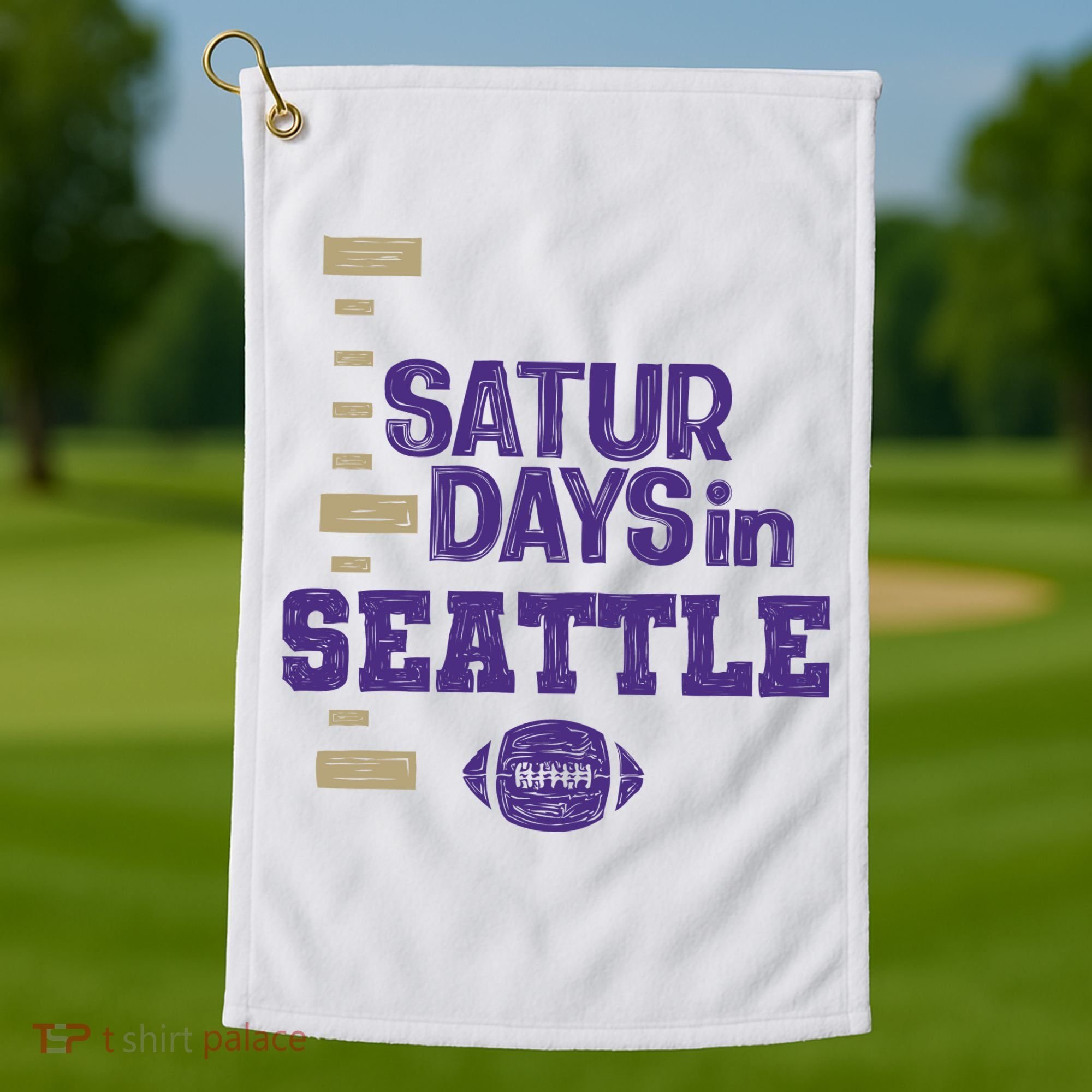 Saturdays In Seattle Football Fan Golf Towel