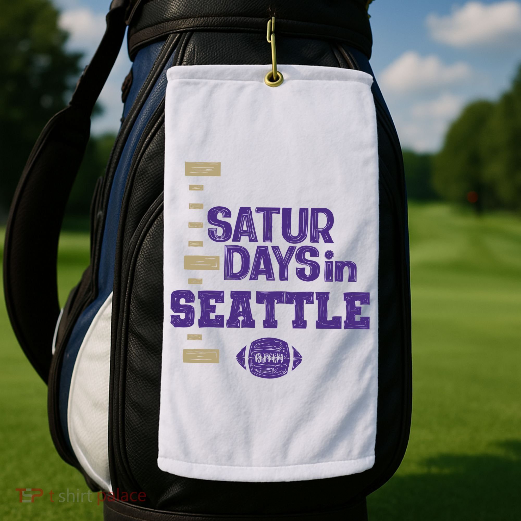 Saturdays In Seattle Football Fan Golf Towel