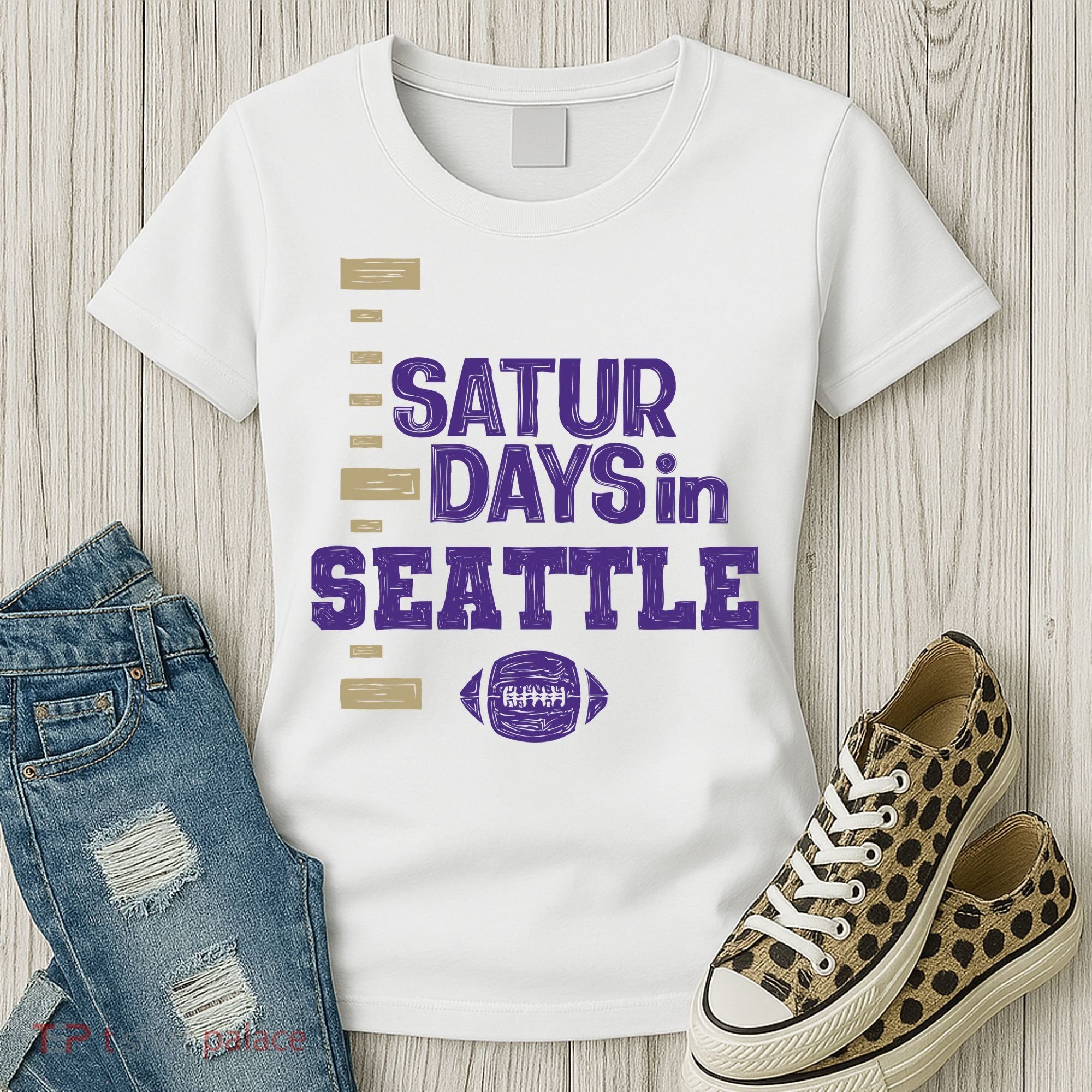 Saturdays In Seattle Football Fan Women's T-Shirt
