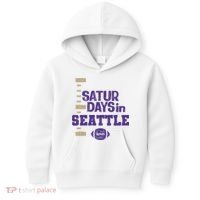 Saturdays In Seattle Football Fan Kids Hoodie thumb 0
