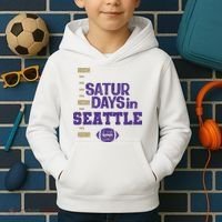 Saturdays In Seattle Football Fan Kids Hoodie thumb 2