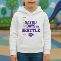 Saturdays In Seattle Football Fan Kids Hoodie thumb 3