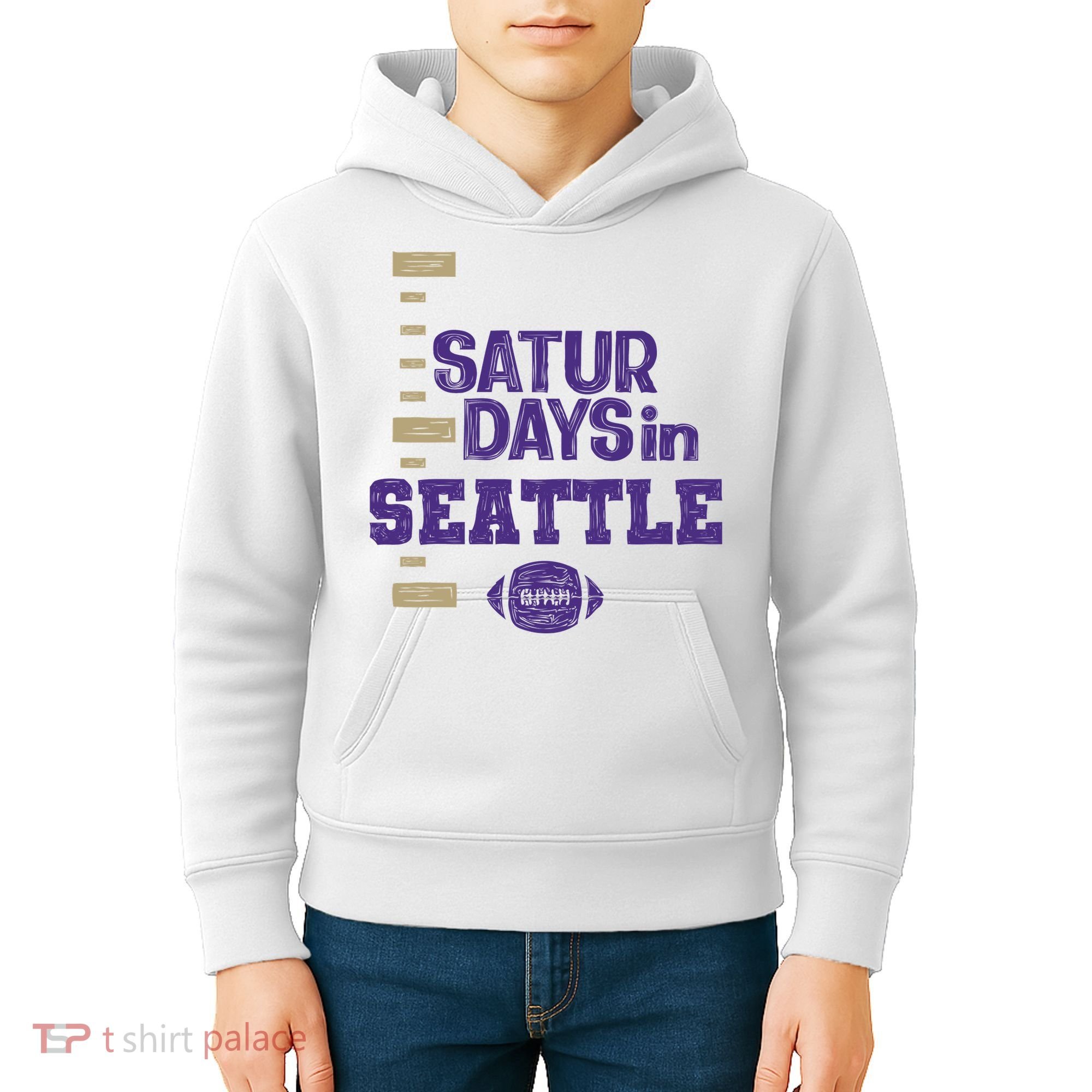 Saturdays In Seattle Football Fan Kids Hoodie