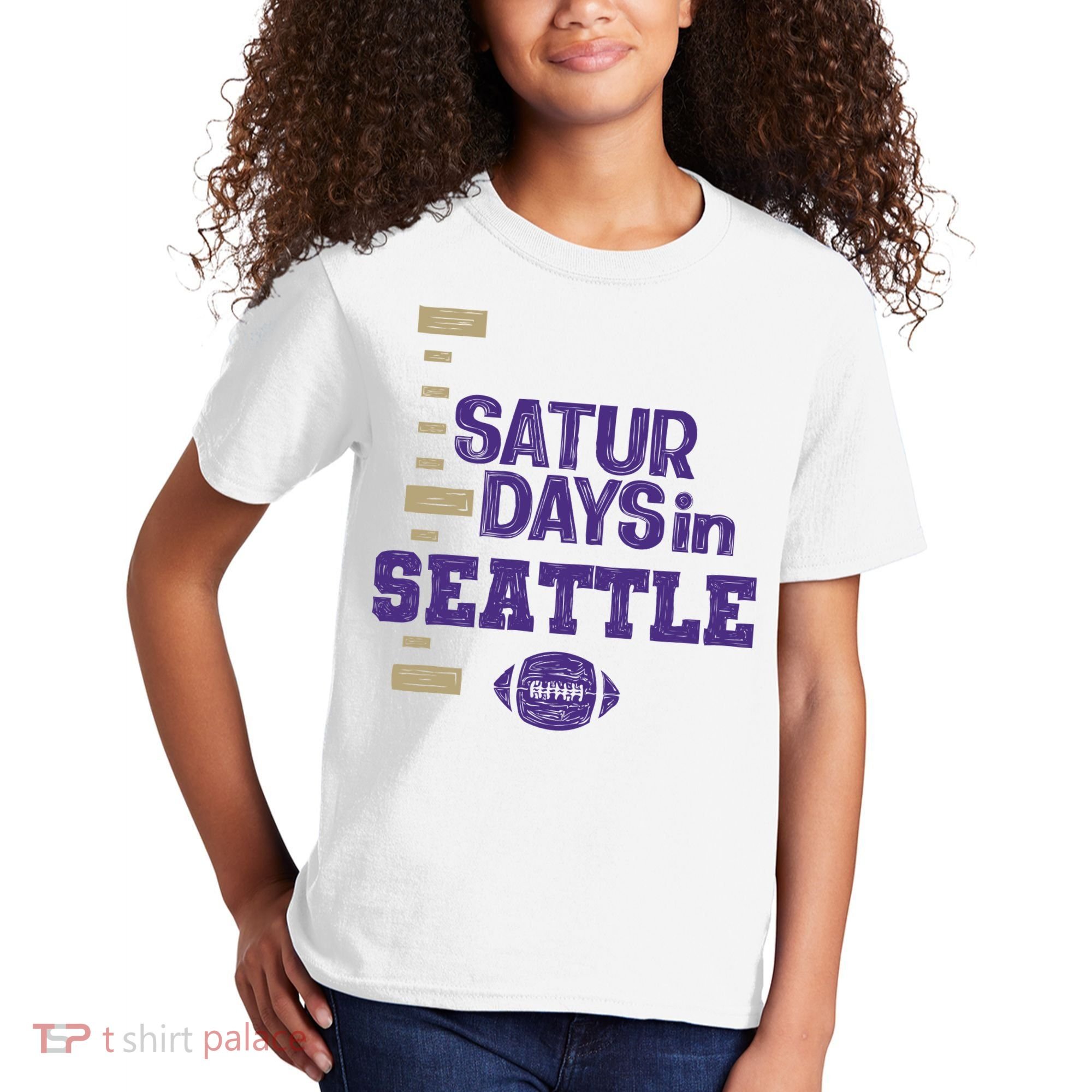 Saturdays In Seattle Football Fan Kids T-Shirt