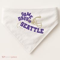 Saturdays In Seattle Football Fan USA-Made Doggie Bandana thumb 0