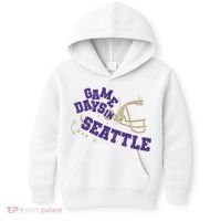 Saturdays In Seattle Football Fan Kids Hoodie thumb 0
