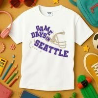 Saturdays In Seattle Football Fan Kids T-Shirt thumb 3