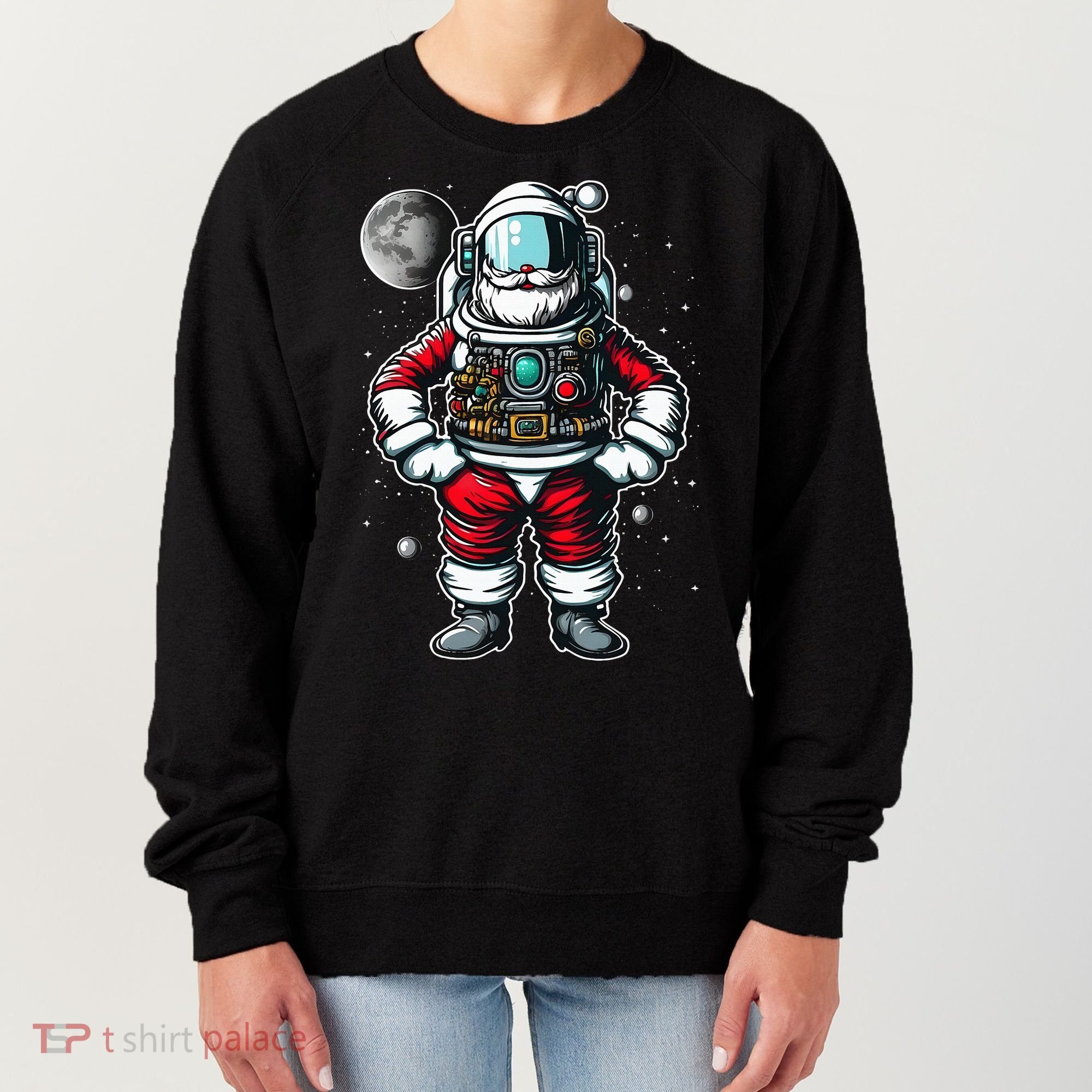 Santa in Space Festive Astronaut Christmas Gift Women's Sweatshirt