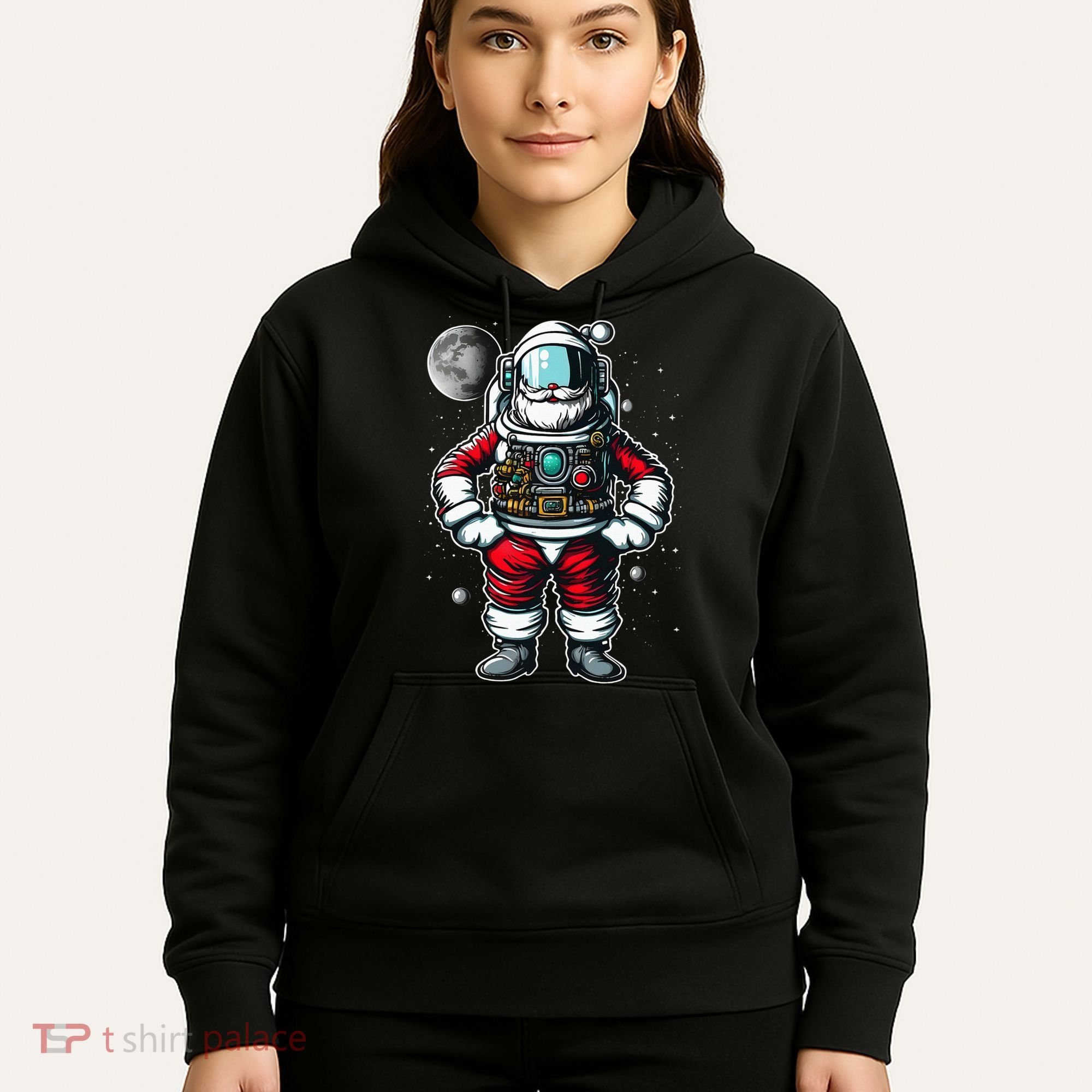 Santa in Space Festive Astronaut Christmas Gift Hoodie