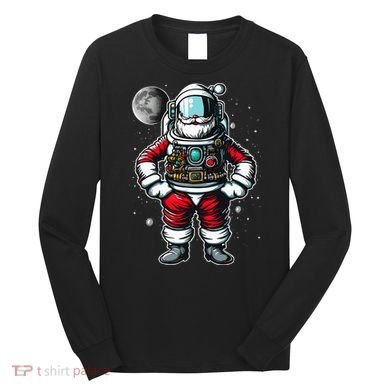 Santa in Space Festive Astronaut Christmas Gift Long Sleeve Shirt