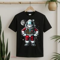 Santa in Space Festive Astronaut Christmas Gift T-Shirt thumb 2