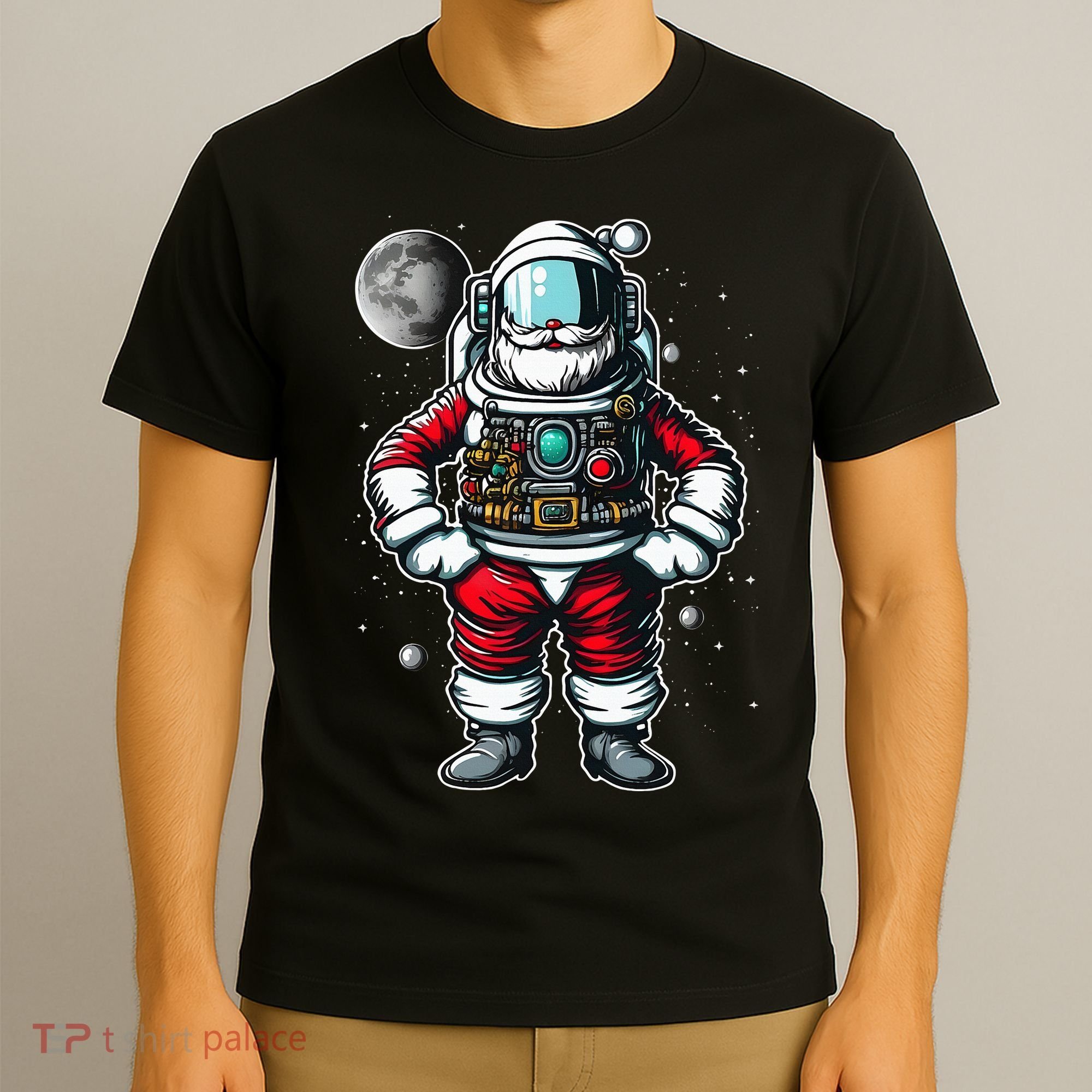 Santa in Space Festive Astronaut Christmas Gift T-Shirt