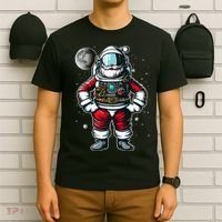 Santa in Space Festive Astronaut Christmas Gift T-Shirt thumb 6