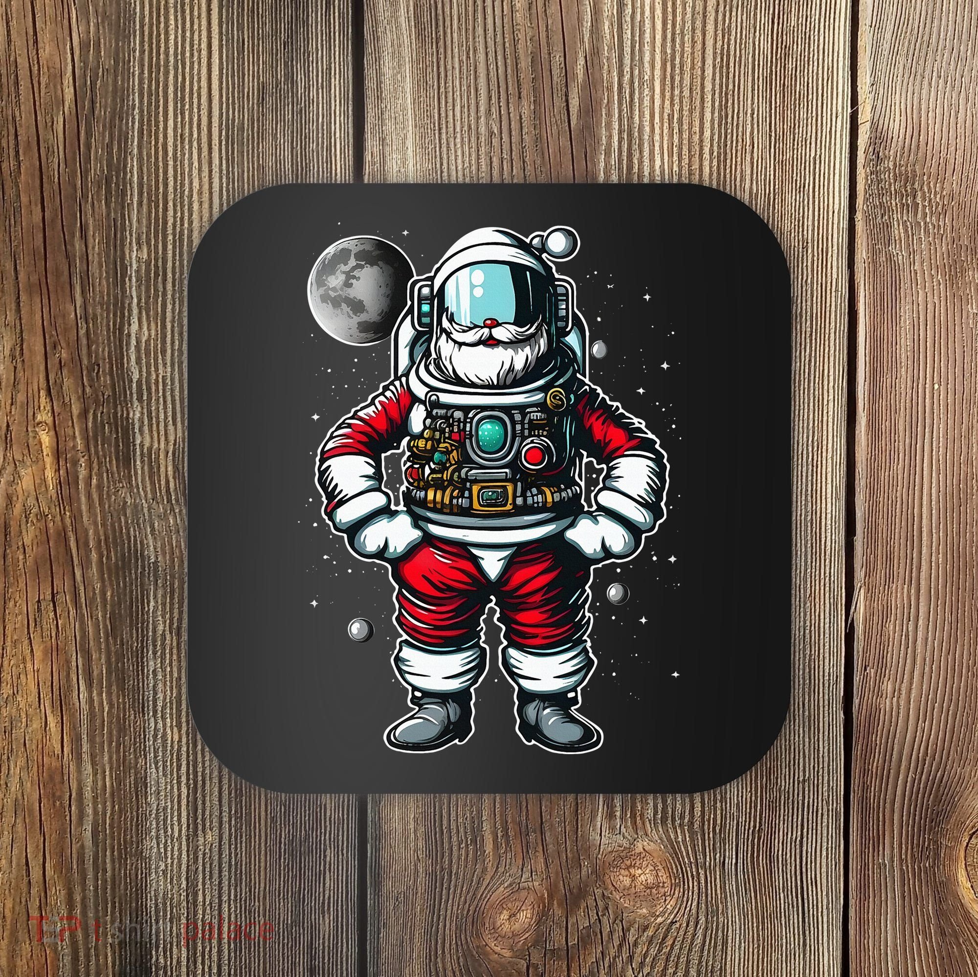 Santa in Space Festive Astronaut Christmas Gift Coaster