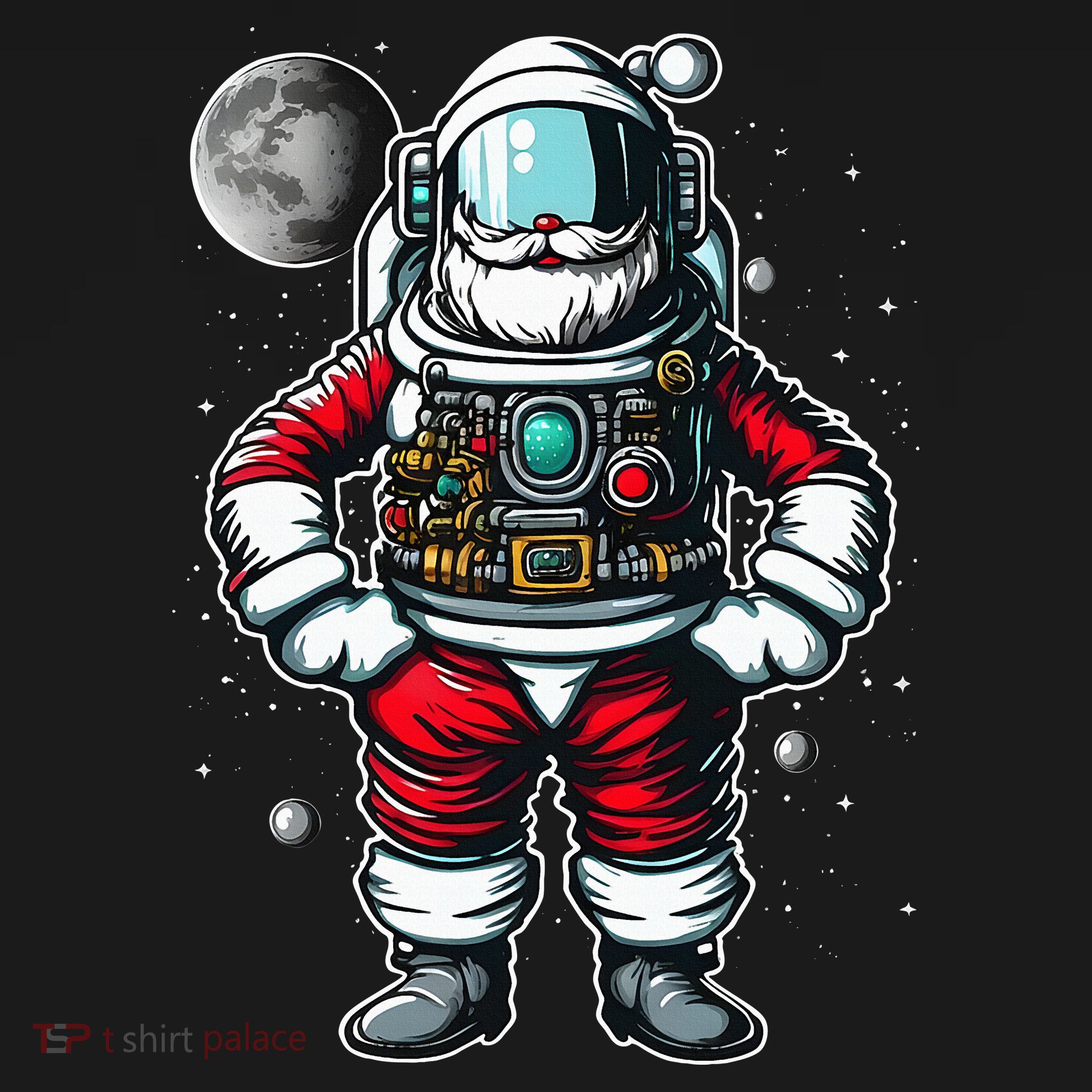 Santa in Space Festive Astronaut Christmas Gift Coaster