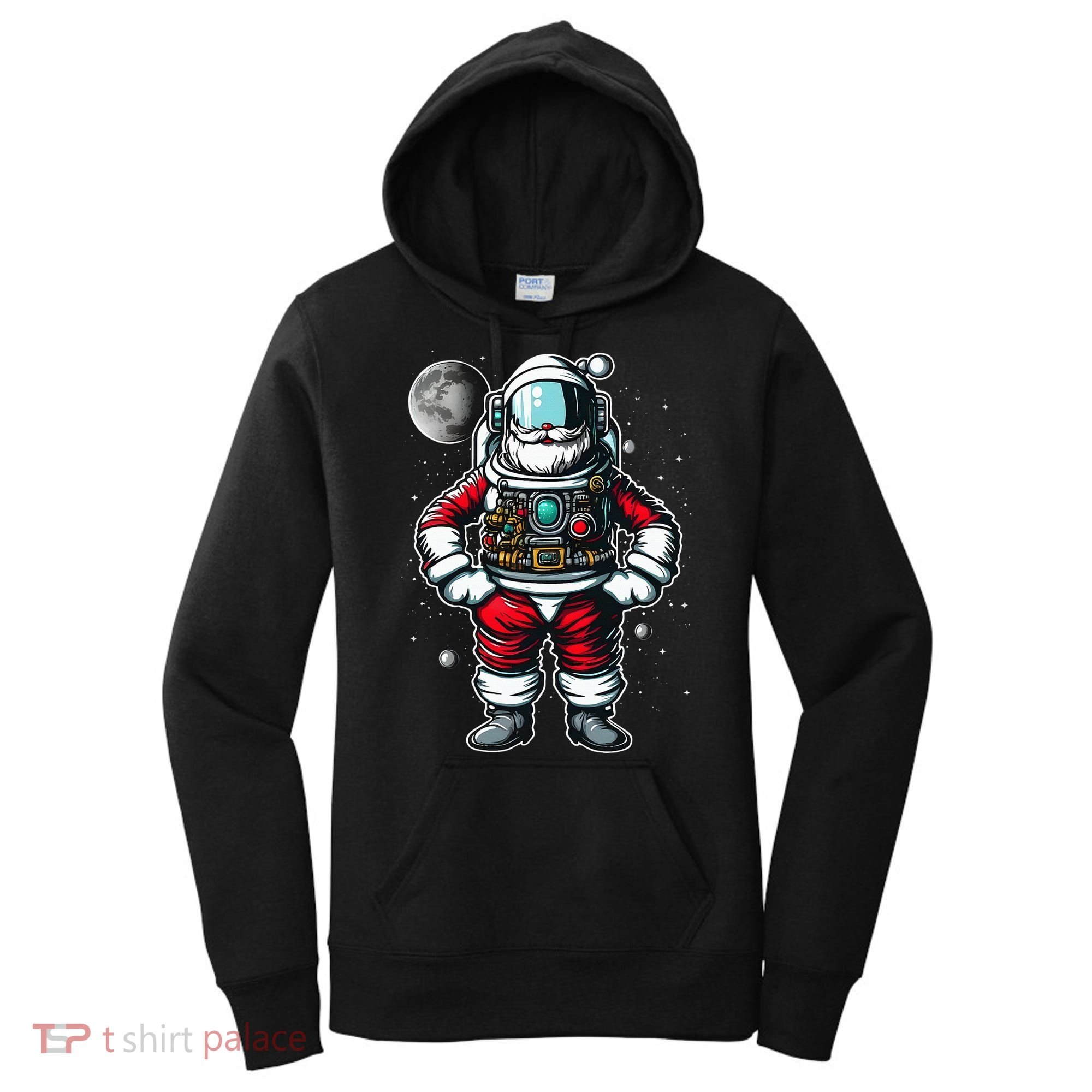 Santa in Space Festive Astronaut Christmas Gift Women's Hoodie