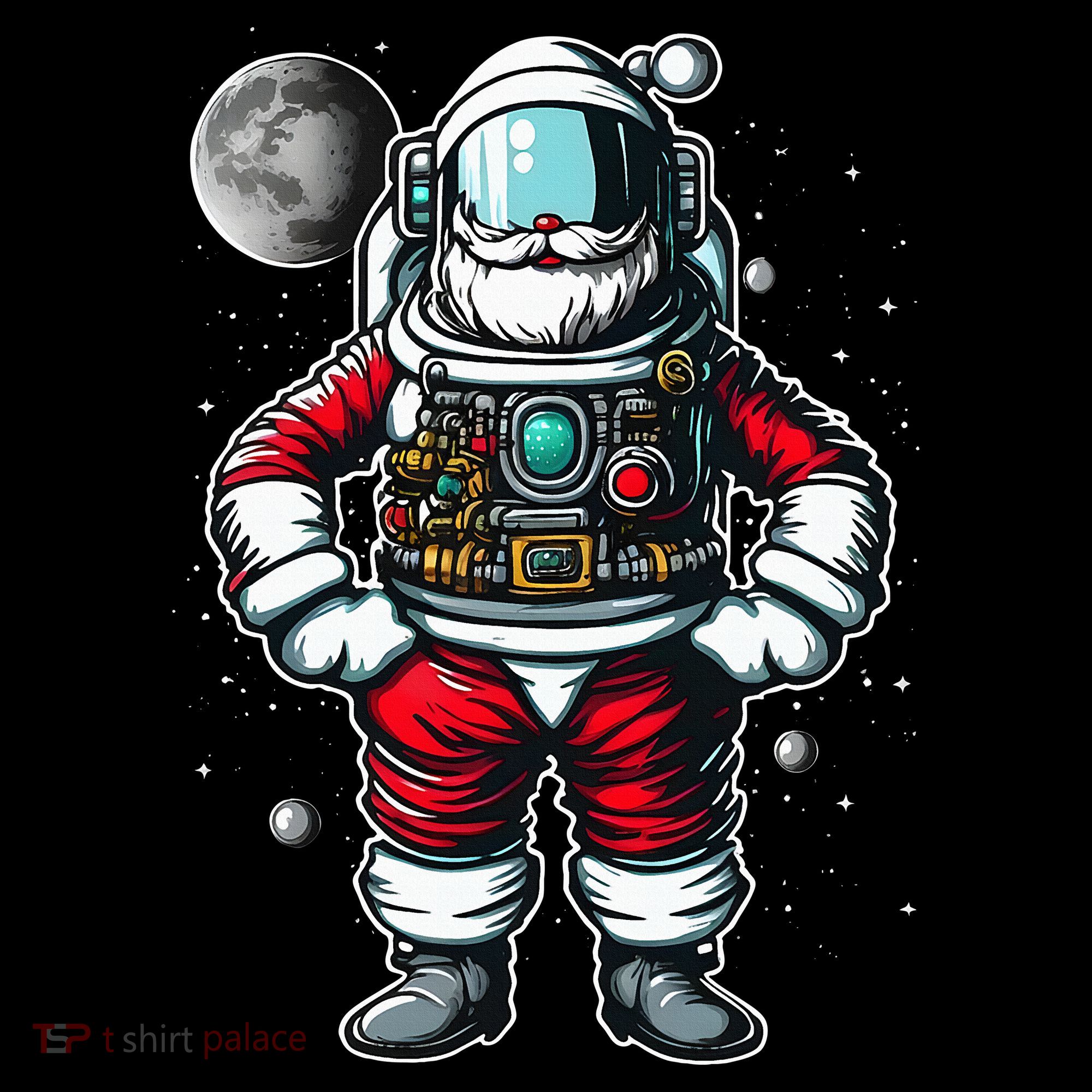 Santa in Space Festive Astronaut Christmas Gift Women's Tank Top