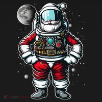 Santa in Space Festive Astronaut Christmas Gift Baby Bodysuit thumb 2