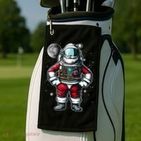 Santa in Space Festive Astronaut Christmas Gift Golf Towel thumb 2