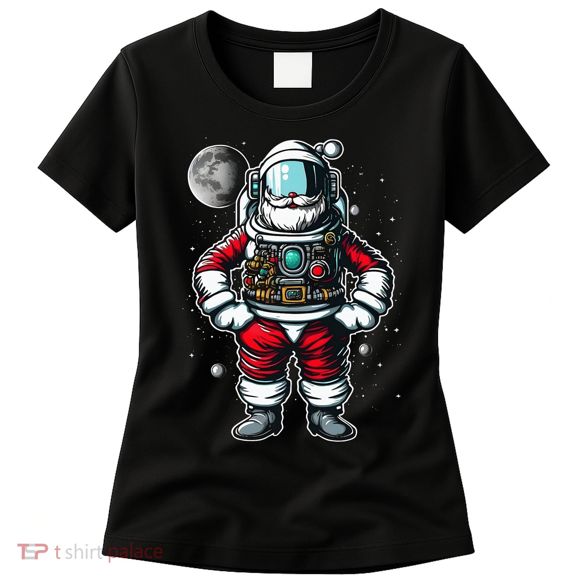 Santa in Space Festive Astronaut Christmas Gift Women's T-Shirt