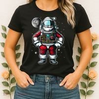 Santa in Space Festive Astronaut Christmas Gift Women's T-Shirt thumb 2
