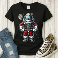 Santa in Space Festive Astronaut Christmas Gift Women's T-Shirt thumb 3